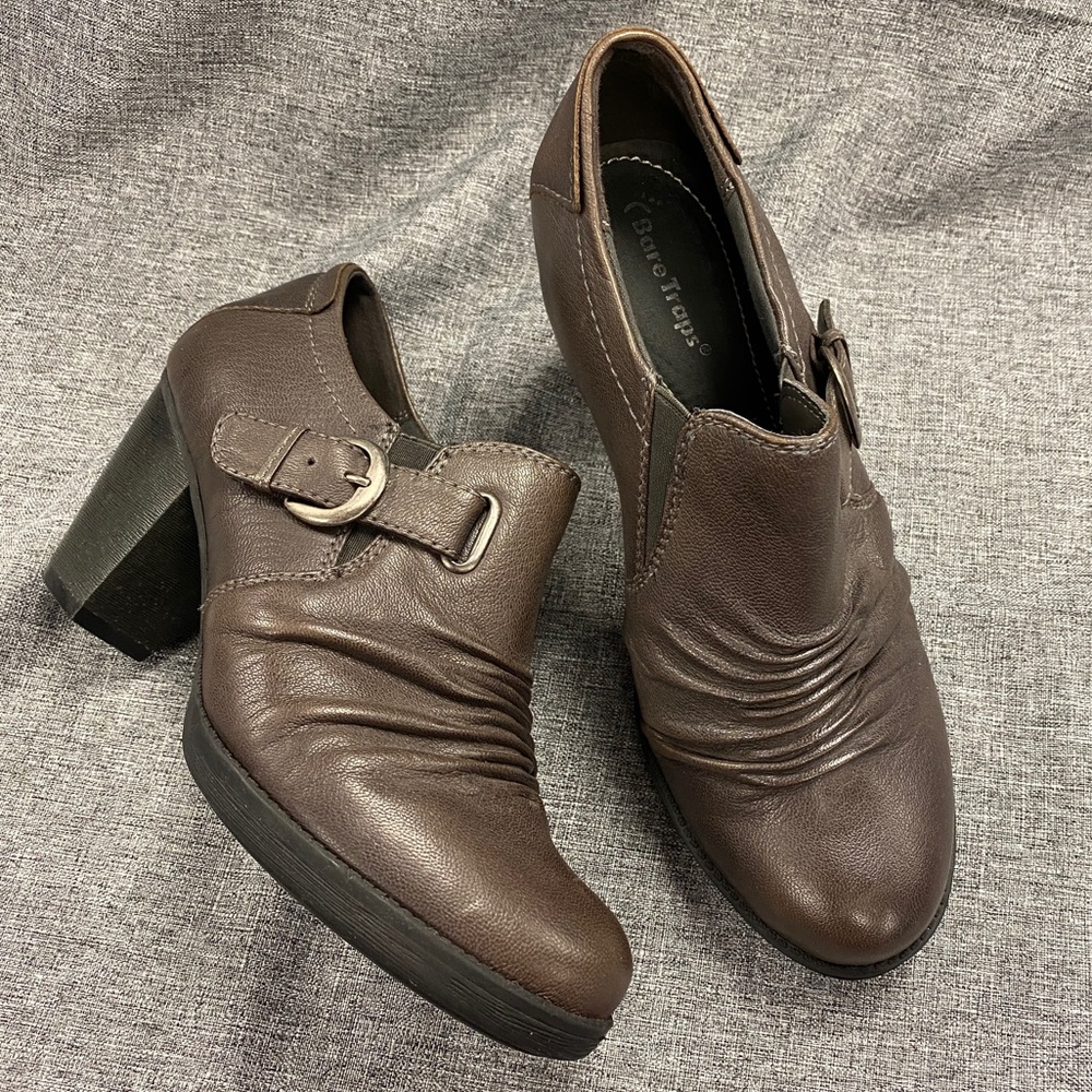 BareTraps Dark Brown Ankle Booties with Buckle